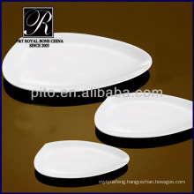 2014 new product hotel&restaurant plain white nice shape ceramic plates PT1727